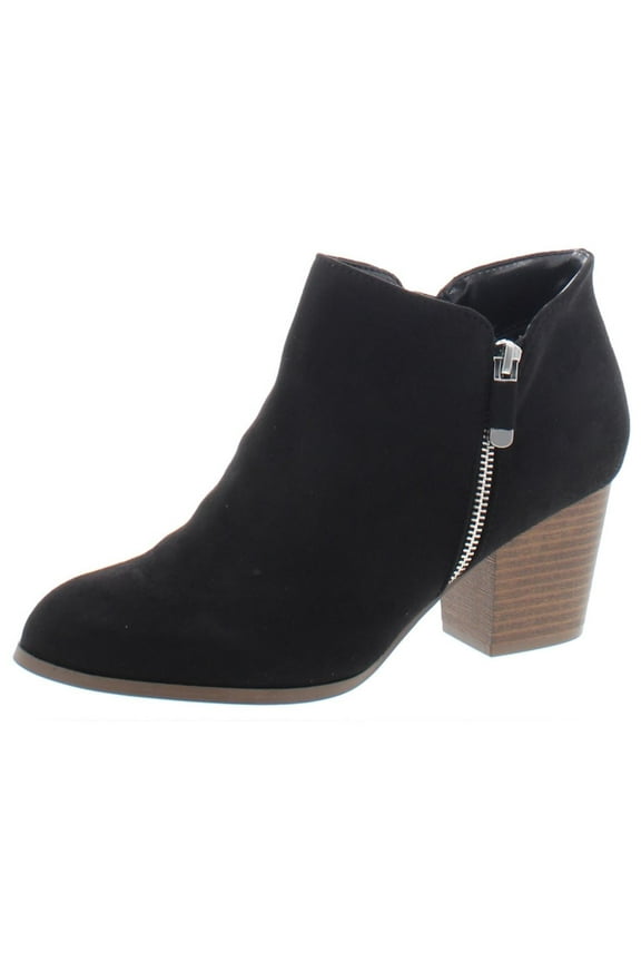 Womens Masrina Faux Leather Double Zip Booties