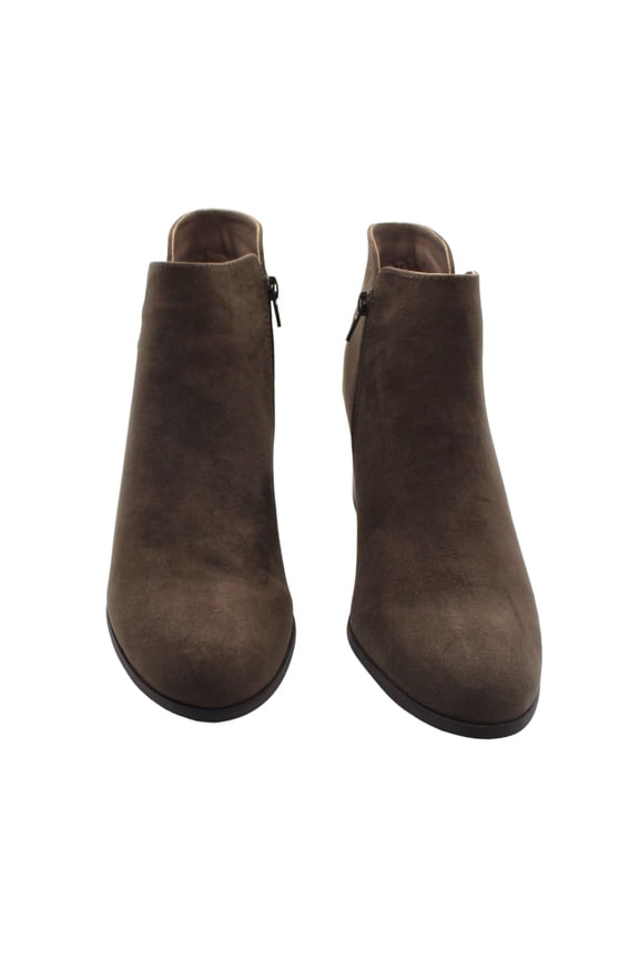 Womens Masrina Faux Suede Double Zip Booties