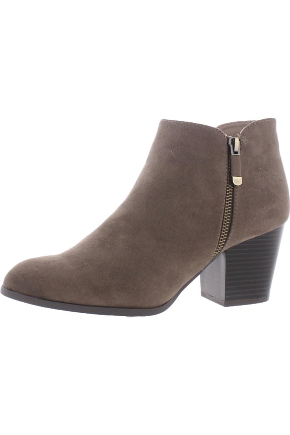 Womens Masrina Faux Suede Double Zip Booties