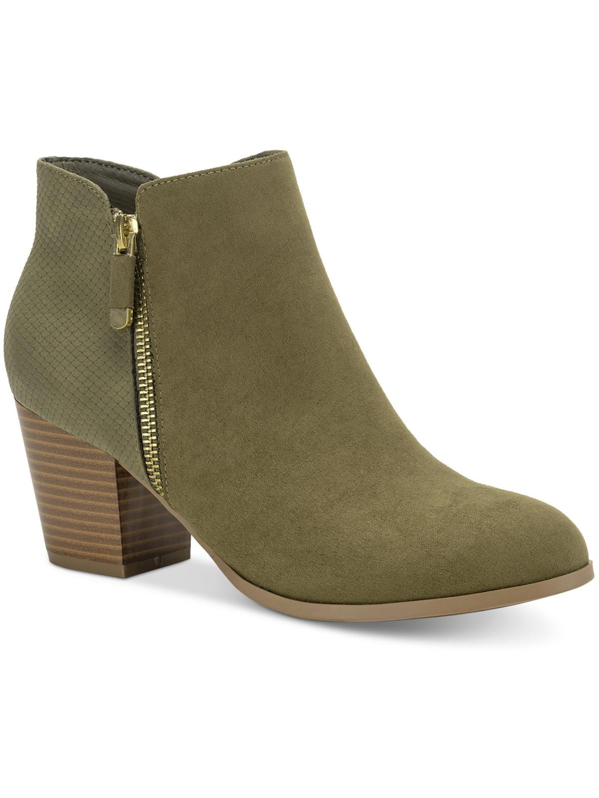 faux suede block heel booties