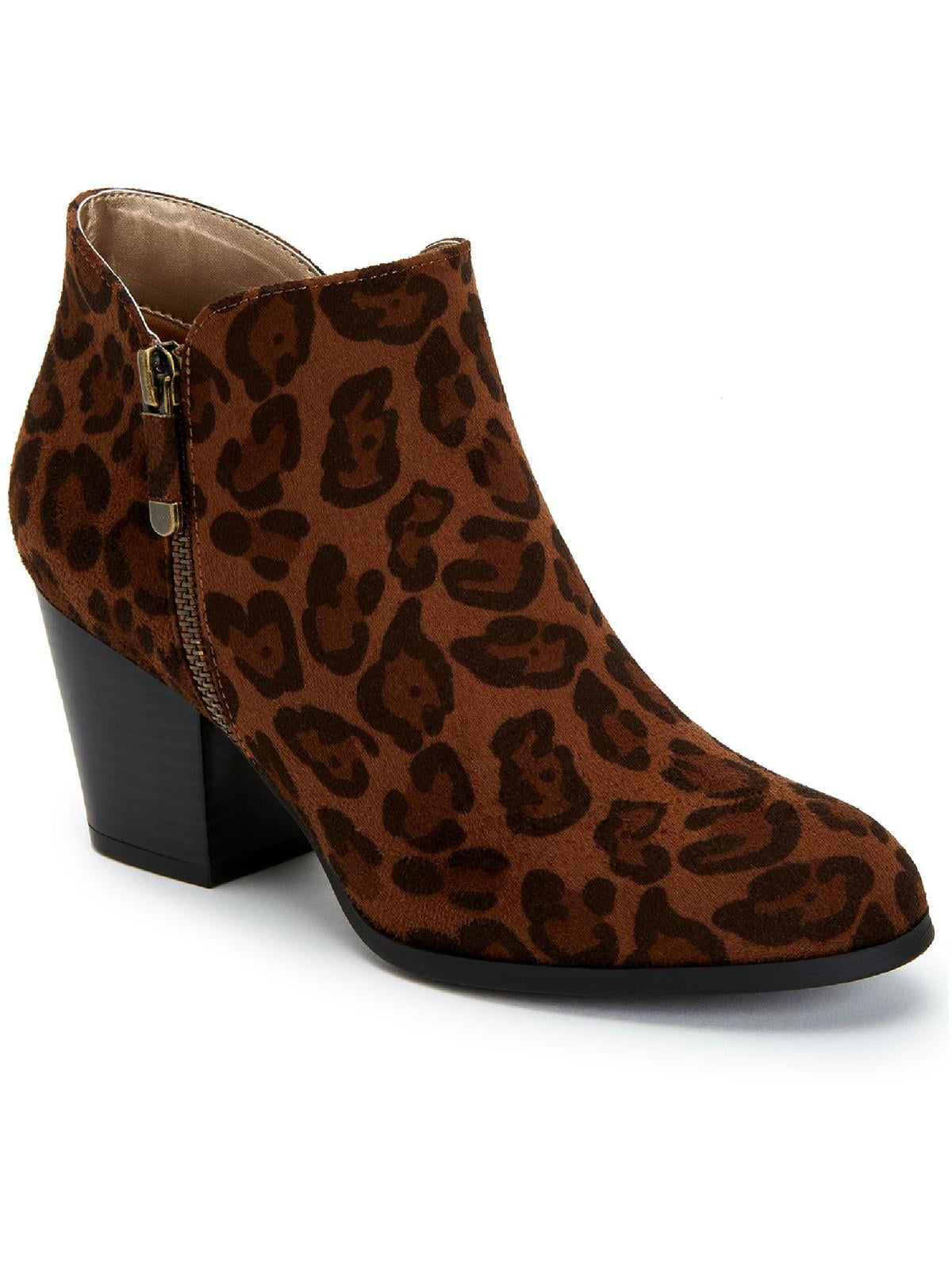 faux suede block heel booties