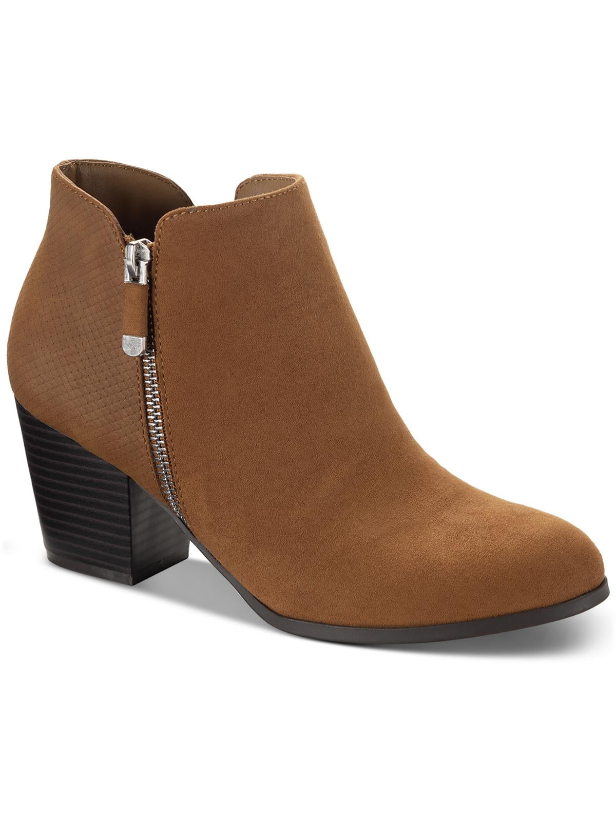 suede block heel booties