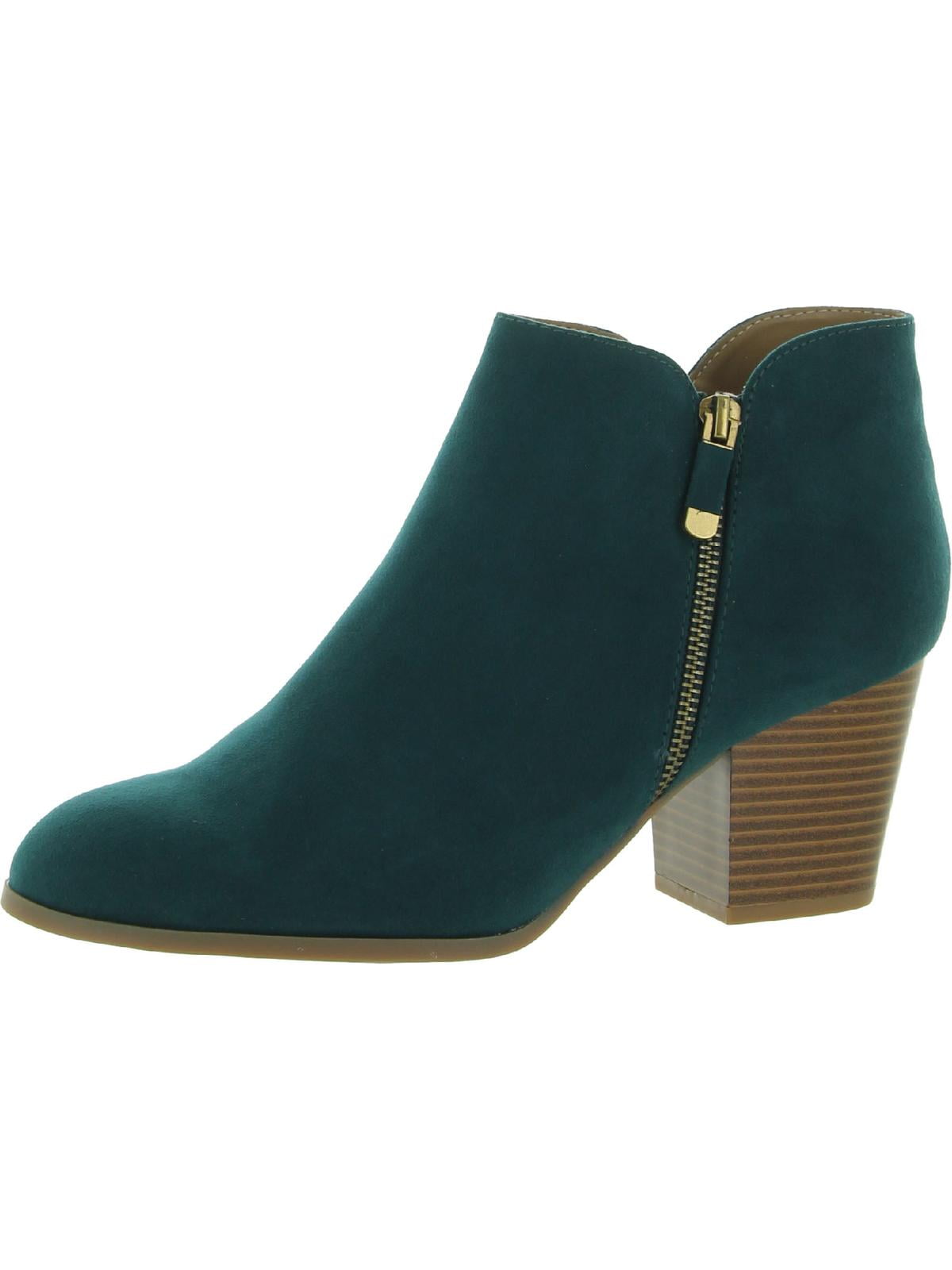 suede block heel booties