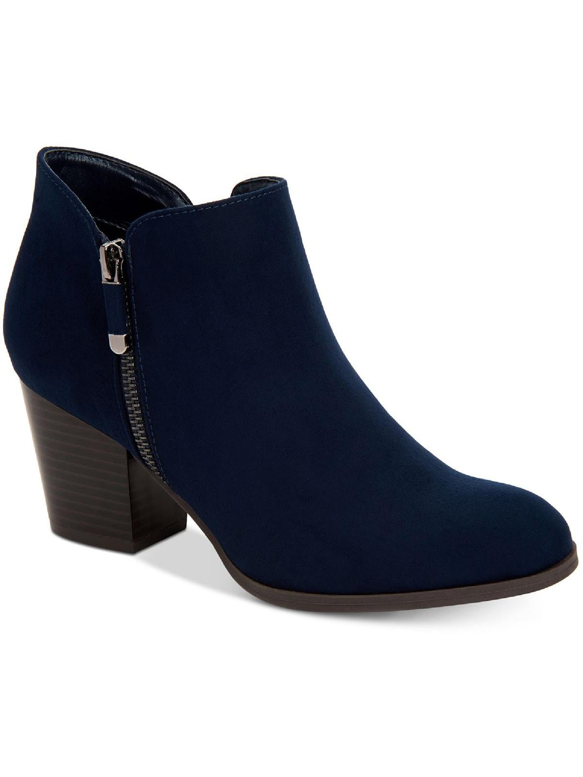 suede block heel booties