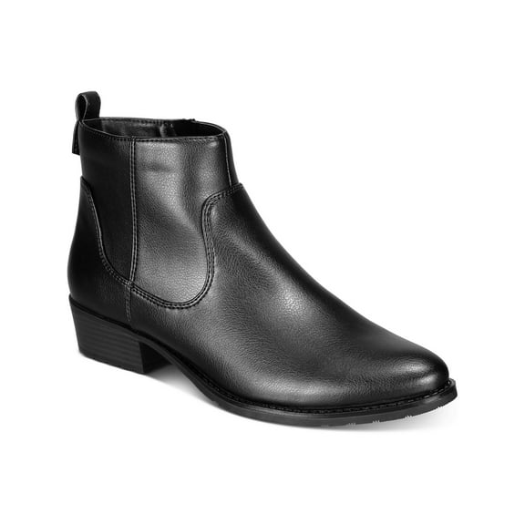 Style & Co. Womens Memphyss Faux Leather Side Zip Ankle Boots