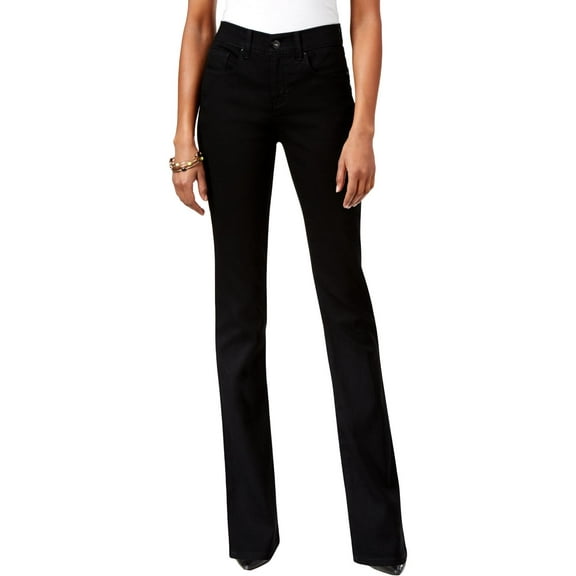 Style & Co Womens Mid Rise Curvy Bootcut Jeans Noir 14L