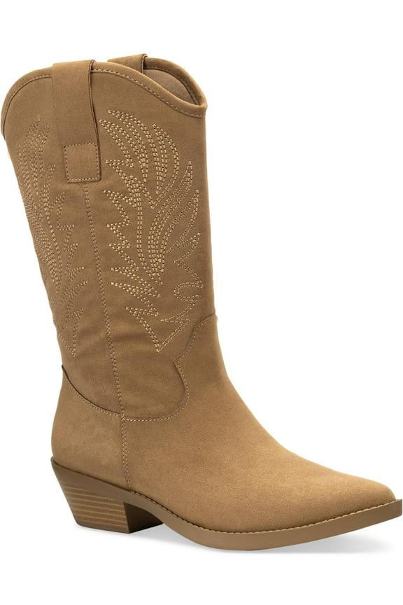 Womens Miyyaa Embroidered Almond Toe Cowboy, Western Boots