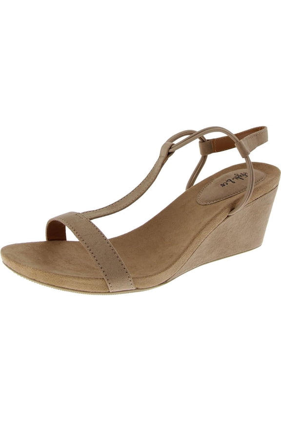 Womens Mulan Faux Leather Wedge Sandals