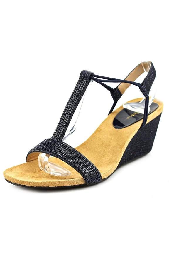 Womens Mulan Open Toe Casual Platform Sandals, Navy, Size 6.5