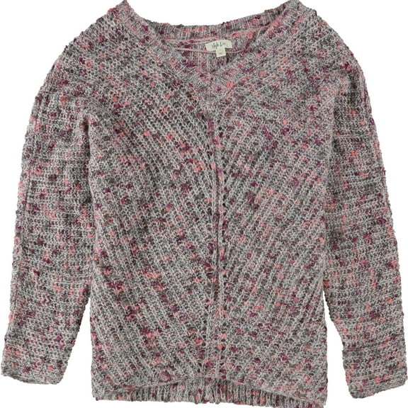 Style & Co. Womens Multi-Tone Knit Sweater, Pink, Large