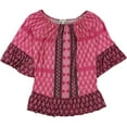 thumbnail image 1 of Style & Co. Womens Paisley Pullover Blouse, Pink, Plus Size, 2X, 1 of 2