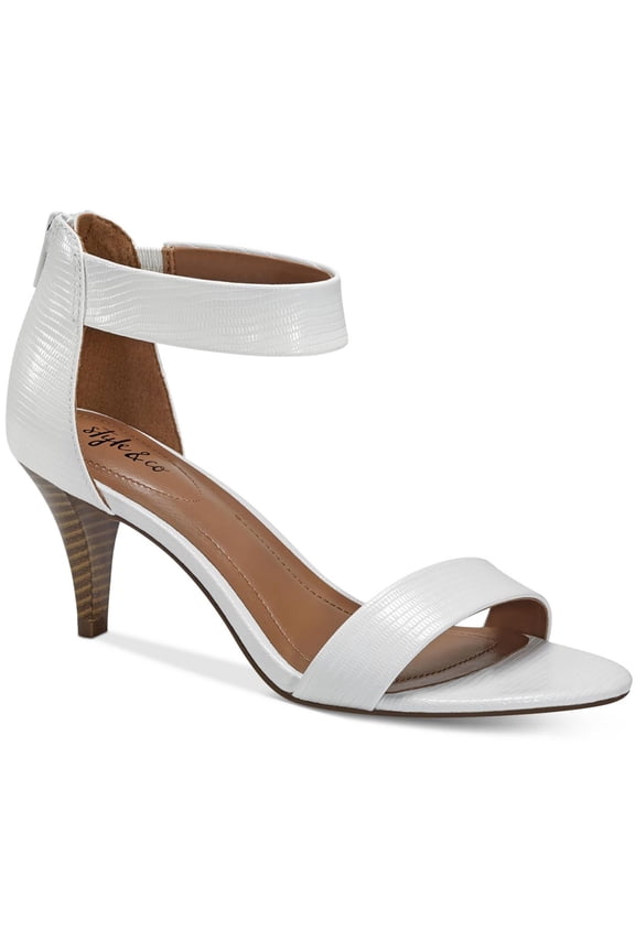 Style Co Paycee Two-Piece Dress Sandals White Snake 8.5M