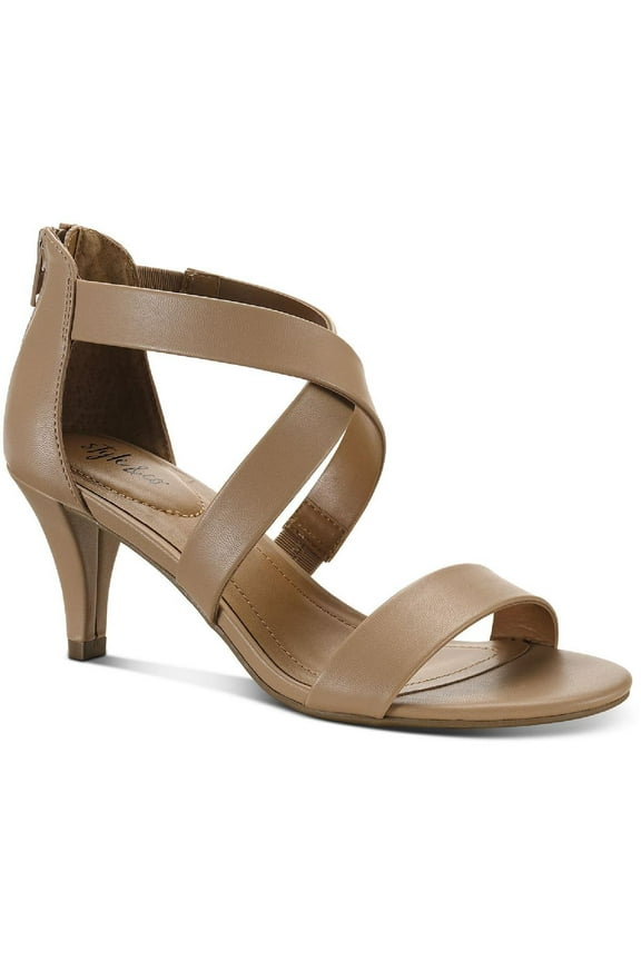 Womens Paysonn Criss-Cross Front Open Toe Kitten Heels