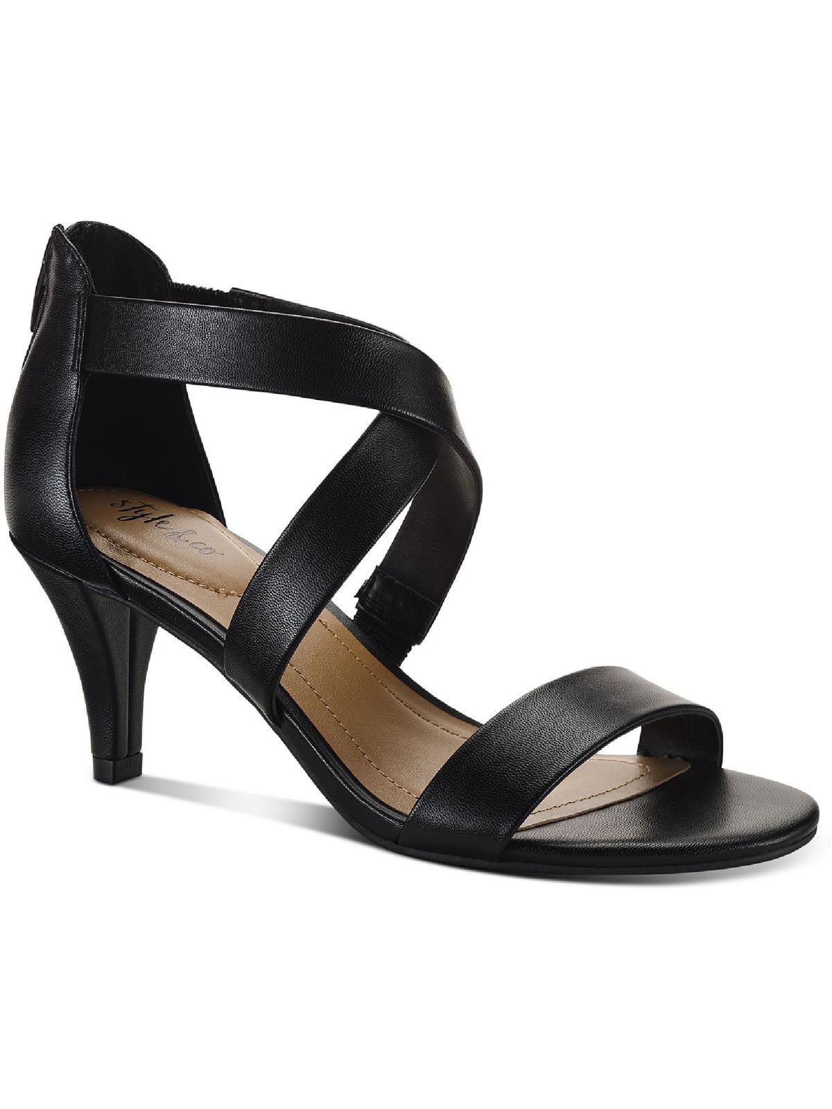 Style & Co. Womens Paysonn Leather Zipper Heel Sandals