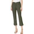 thumbnail image 1 of Style & Co. Womens Petites Denim Cuffed Capri Jeans Green 10P, 1 of 2