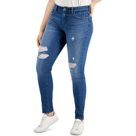 Style & Co. Womens Petites Denim Dark Wash Skinny Jeans