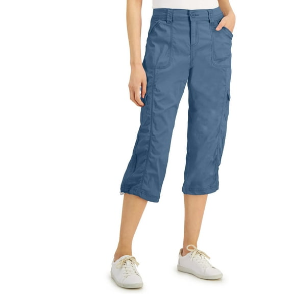 Style & Co. Womens Petites Twill Straight Leg Capri Pants