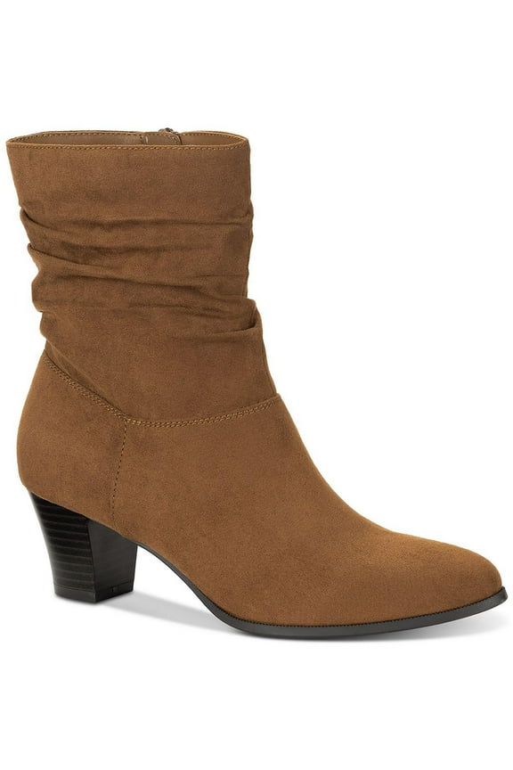 Womens Piviee Faux Suede Zipper Ankle Boots