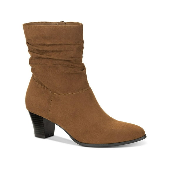 Style & Co. Womens Piviee Faux Suede Zipper Ankle Boots