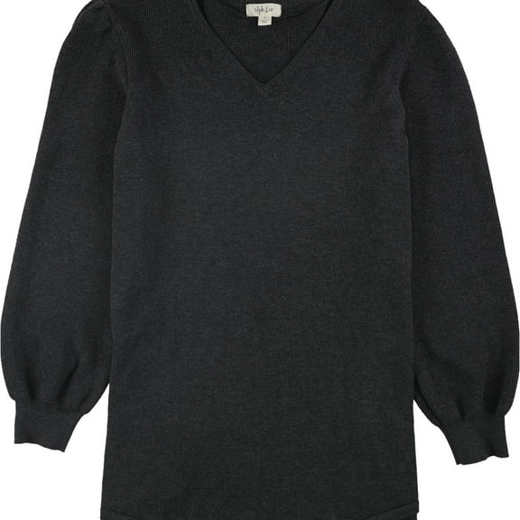 Style & Co. Womens Pleated Sleeve Tunic Sweater, Grey, Small