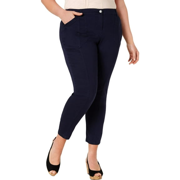 Style & Co. Womens Plus Bandit Twill Mid-Rise Skinny Pants