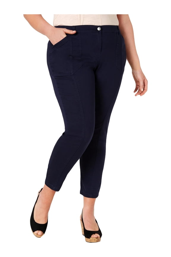 Womens Plus Bandit Twill Mid-Rise Skinny Pants