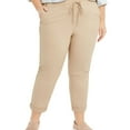thumbnail image 1 of Style & Co. Womens Pull-On Twill-Tape Casual Trouser Pants, Beige, Plus Size, 24W, 1 of 4