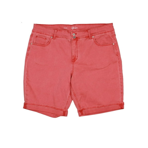 Style & Co Womens Bermuda Shorts Loving Red 18