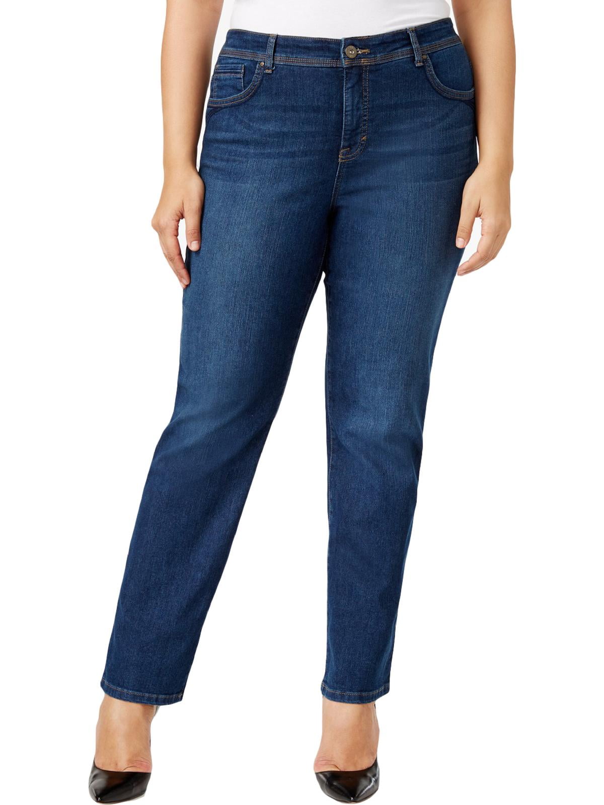 Style & Co. Womens Plus Denim Tummy Control Straight Leg Jeans ...