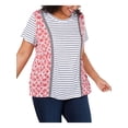 thumbnail image 1 of Style & Co. Womens Plus Embroidered Printed T-Shirt, 1 of 2