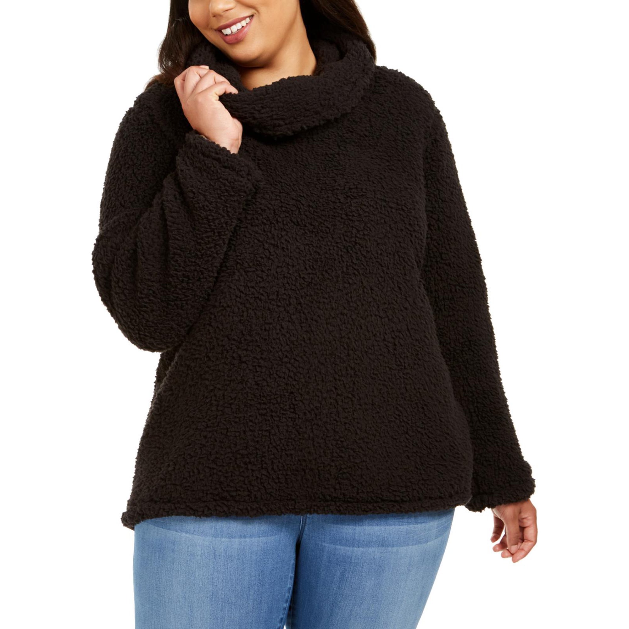 sherpa cowl neck pullover