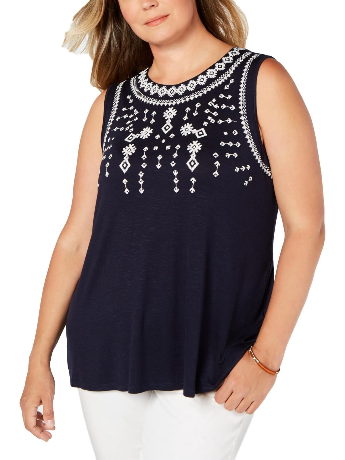 style & co embroidered top
