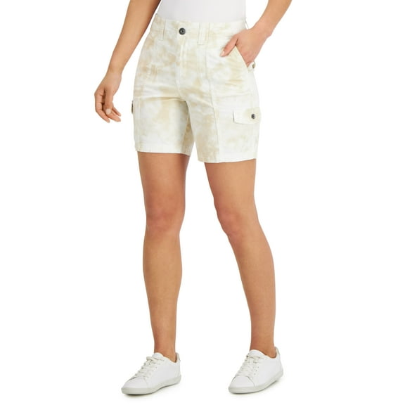 Style & Co Womens Printed Cargo Shorts Venice Neutral 4