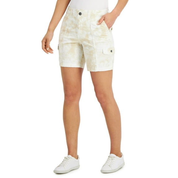 Style & Co Womens Printed Cargo Shorts Venice Neutral 4