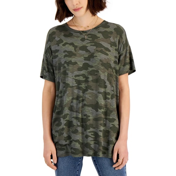 Style & Co. Womens Printed Drapey T-Shirt