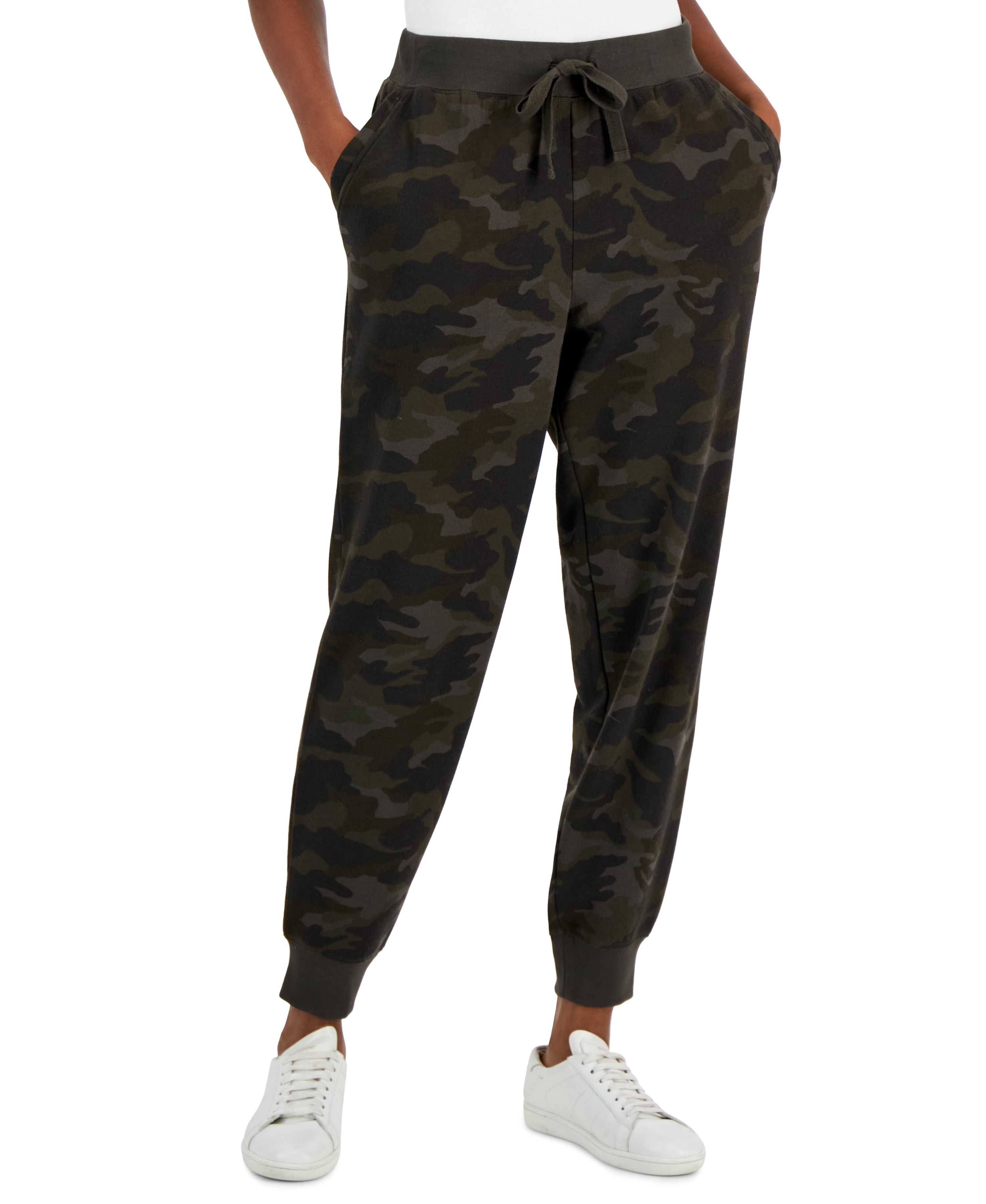 Style Co Womens Printed Fleece Joggers Camo Daze L
