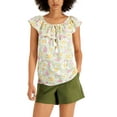 thumbnail image 1 of Style & Co Womens Printed Off The Shoulder Top Rihanna Trop XL, 1 of 1