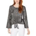 thumbnail image 1 of Style & Co. Womens Printed Tie Front Blouse, 1 of 2