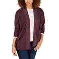 thumbnail image 1 of Style & Co. Womens Ribbed Cardigan Sweater, Purple, Medium, 1 of 1