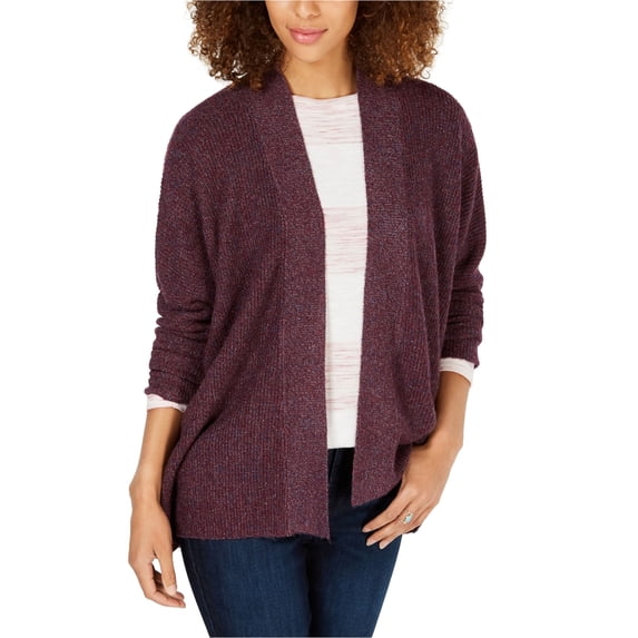 Style & Co. Womens Ribbed Cardigan Sweater, Purple, Medium