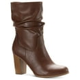 thumbnail image 1 of Style & Co. Womens Saraa Slouch Faux Leather Block Heel Mid-Calf Boots, 1 of 3