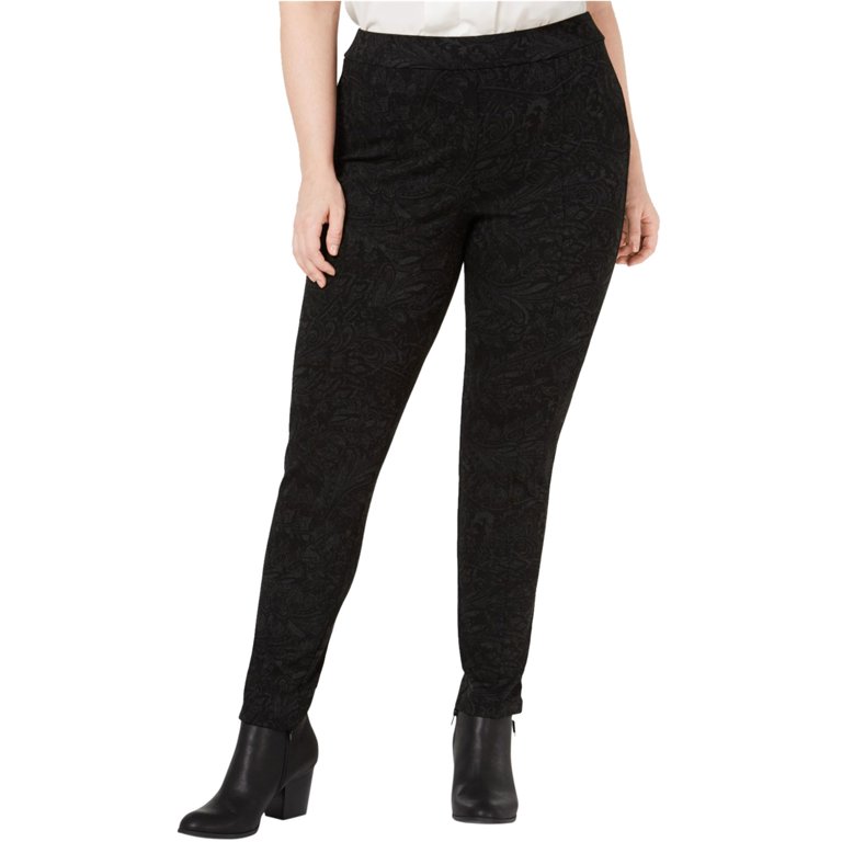 Style & Co. Womens Seam-Front Casual Leggings, Black, 22W