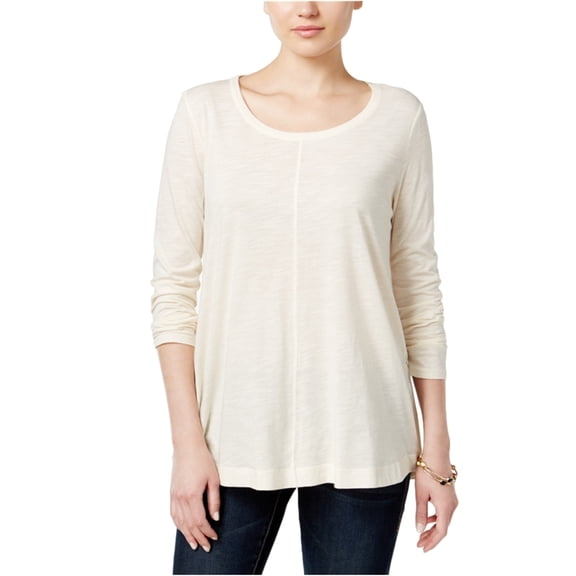 Style & Co. Womens Seamed Basic T-Shirt, White, PS