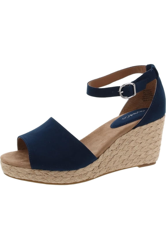 Womens Seleene Faux Suede Open Toe Wedge Sandals
