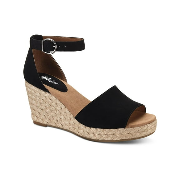 Style & Co. Womens Seleene Faux Suede Open Toe Wedge Sandals