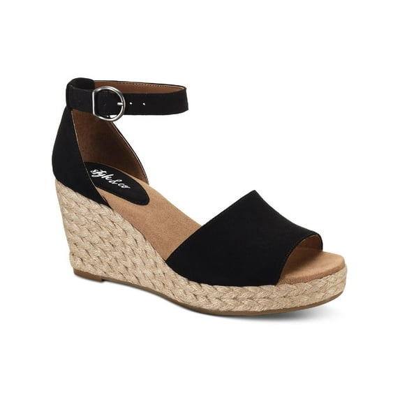 Style & Co. Womens Seleene Faux Suede Open Toe Wedge Sandals