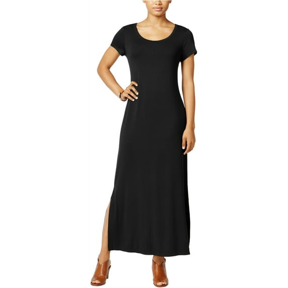 Style & Co. Womens Side Slit Scoop Neck Maxi Dress