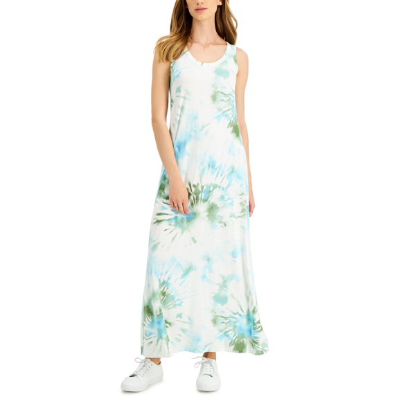 Style & Co Womens Sleeveless Maxi Dress Vine Green M