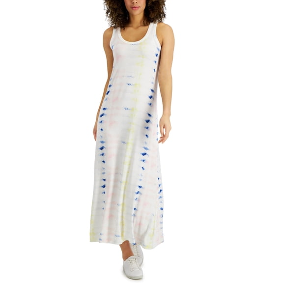 Style & Co Womens Sleeveless Maxi Dress White Stripe M