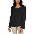 thumbnail image 1 of Style & Co. Womens Smocked Hem Pullover Blouse, Black, Medium, 1 of 2